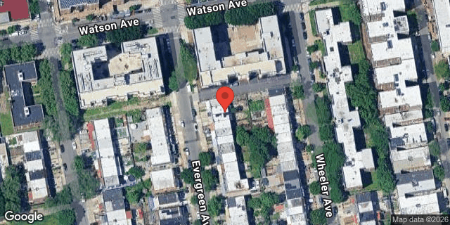 Aerial map of 1070 EVERGREEN AVENUE, Bronx