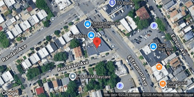 Aerial map of 3770 EAST TREMONT AVENUE, Bronx