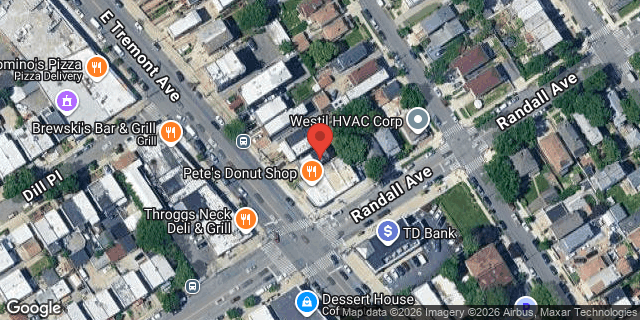 Aerial map of 3723 EAST TREMONT AVENUE, Bronx