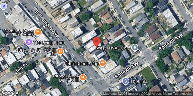 Aerial map of 3717 EAST TREMONT AVENUE, Bronx