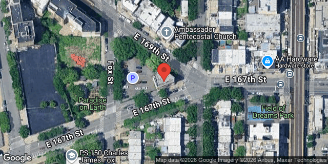 Aerial map of 936 EAST 169 STREET, Bronx