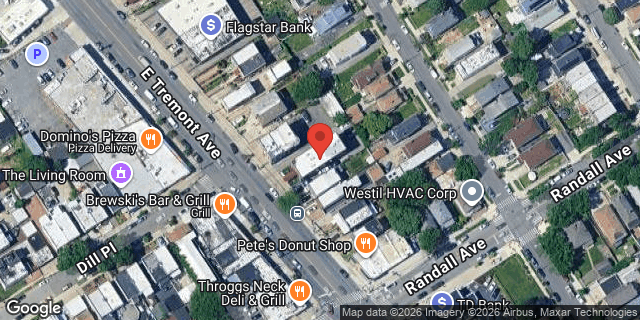 Aerial map of 3713 EAST TREMONT AVENUE, Bronx