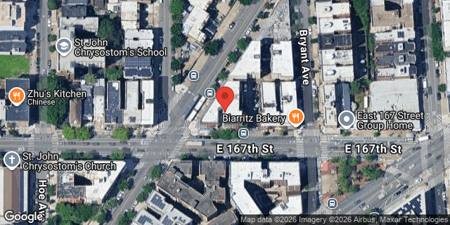 Aerial map of 1001 EAST 167 STREET, Bronx