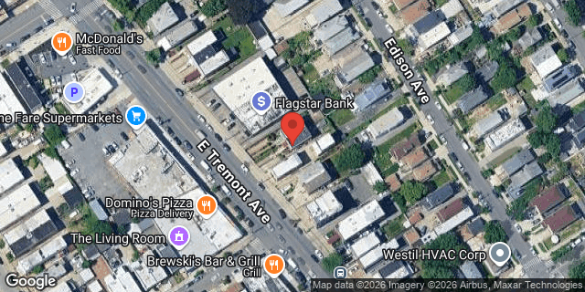 Aerial map of 3697 EAST TREMONT AVENUE, Bronx