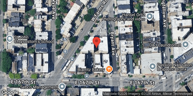 Aerial map of 1134 WEST FARMS ROAD, Bronx
