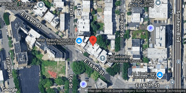 Aerial map of 929 EAST 169 STREET, Bronx