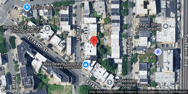 Aerial map of 1128 FOX STREET, Bronx