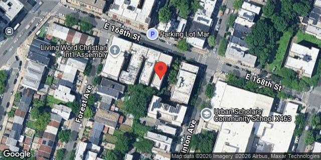 Aerial map of 762 EAST 168 STREET, Bronx
