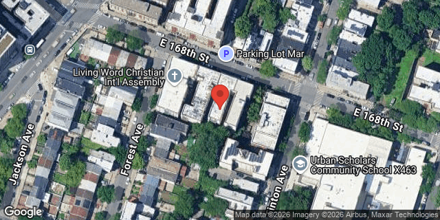 Aerial map of 764 EAST 168 STREET, Bronx