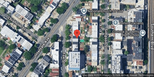 Aerial map of 1182 FOX STREET, Bronx