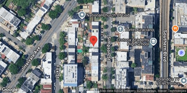 Aerial map of 1229 SIMPSON STREET, Bronx