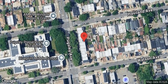 Aerial map of 1114 PUGSLEY AVENUE, Bronx