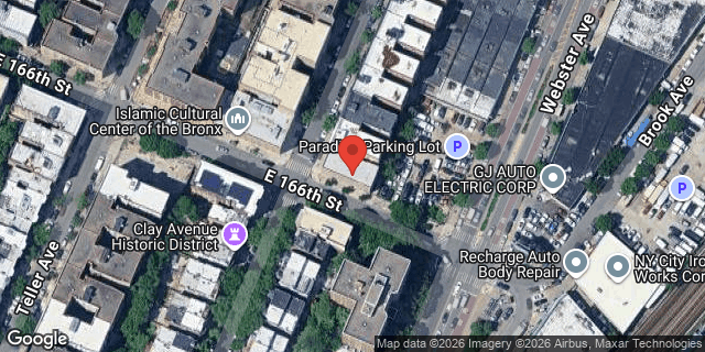 Aerial map of 381 EAST 166 STREET, Bronx