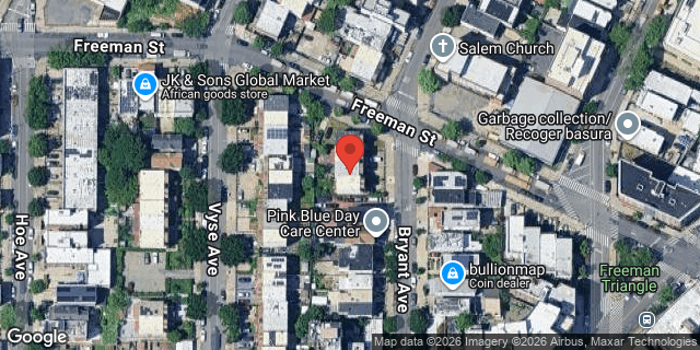 Aerial map of 1227 BRYANT AVENUE, Bronx
