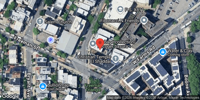 Aerial map of 1412 LONGFELLOW AVENUE, Bronx