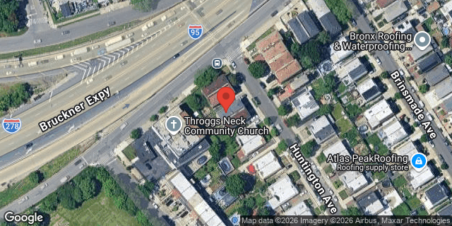 Aerial map of 1055 HUNTINGTON AVENUE, Bronx