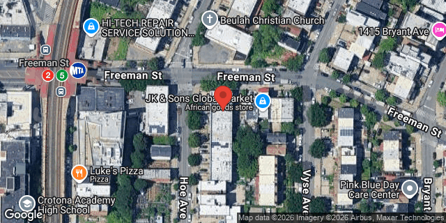 Aerial map of 1236 HOE AVENUE, Bronx