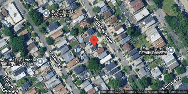 Aerial map of 833 HOLLYWOOD AVENUE, Bronx
