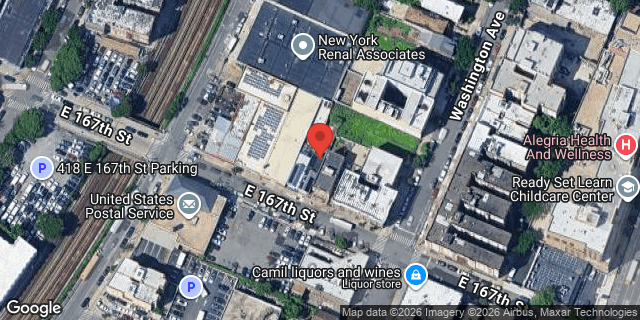 Aerial map of 457 EAST 167 STREET, Bronx