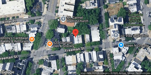 Aerial map of 839 FREEMAN STREET, Bronx