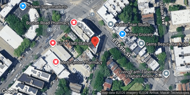 Aerial map of 760 EAST 169 STREET, Bronx