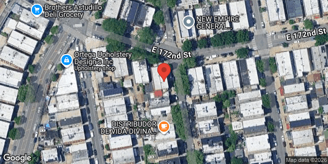 Aerial map of 1498 EAST 172 STREET, Bronx