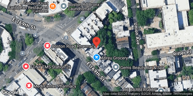 Aerial map of 769 EAST 169 STREET, Bronx
