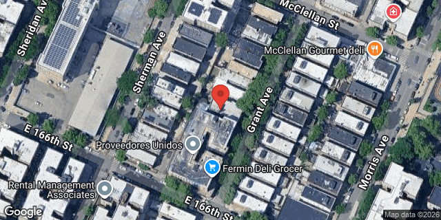 Aerial map of 1119 GRANT AVENUE, Bronx