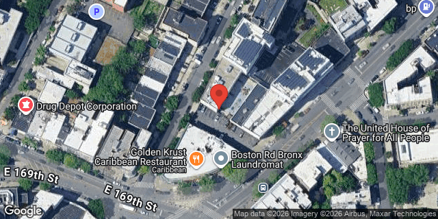 Aerial map of 1322 CLINTON AVENUE, Bronx