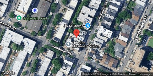 Aerial map of 1457 BRYANT AVENUE, Bronx