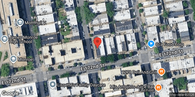 Aerial map of 1601 EAST 172 STREET, Bronx