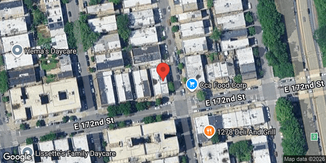 Aerial map of 1615 EAST 172 STREET, Bronx