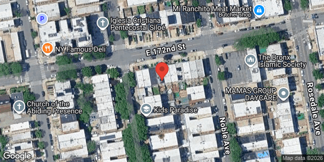 Aerial map of 1706 EAST 172 STREET, Bronx