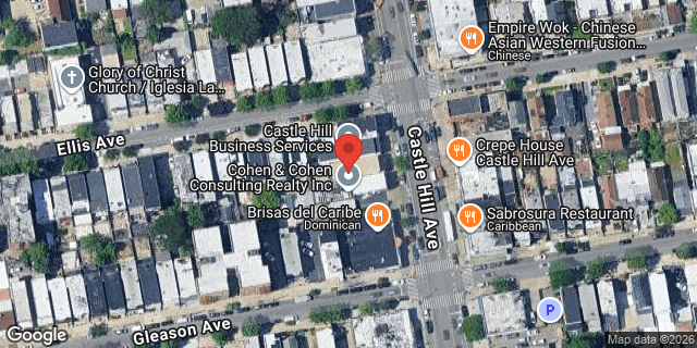 Aerial map of 1213 CASTLE HILL AVENUE, Bronx
