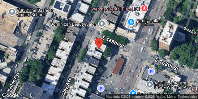 Aerial map of 382 EAST 168 STREET, Bronx