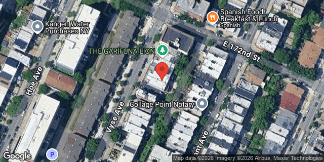 Aerial map of 1496 VYSE AVENUE, Bronx