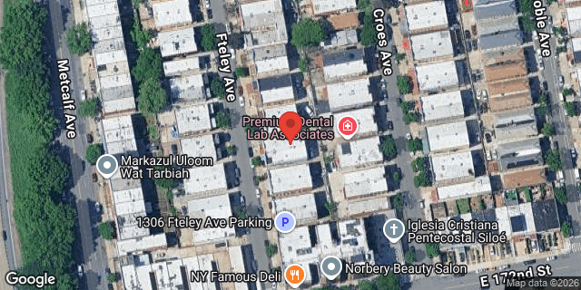 Aerial map of 1324 FTELEY AVENUE, Bronx