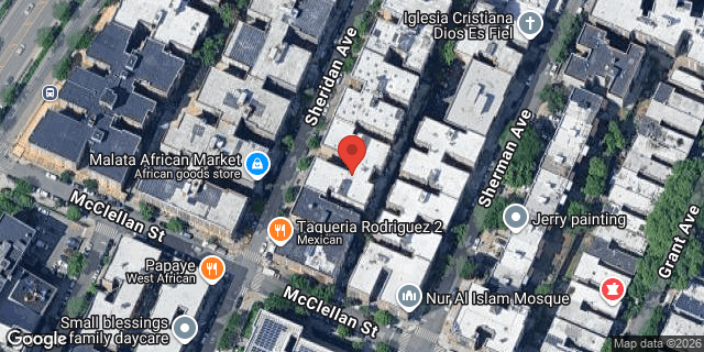 Aerial map of 1162 SHERIDAN AVENUE, Bronx