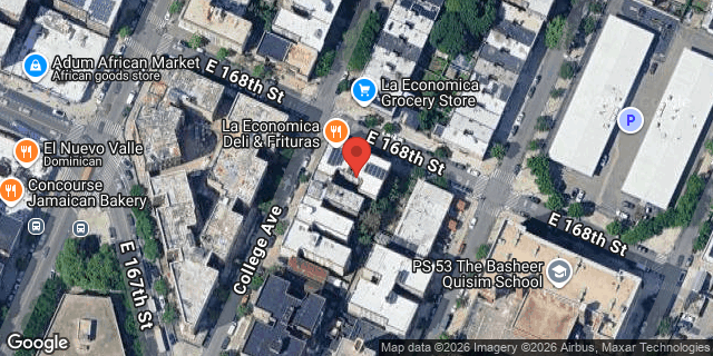 Aerial map of 288 EAST 168 STREET, Bronx