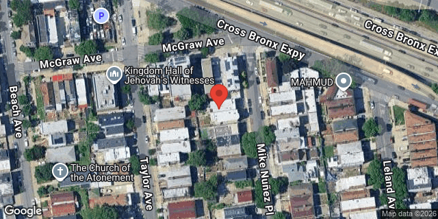 Aerial map of 1349 THIERIOT AVENUE, Bronx