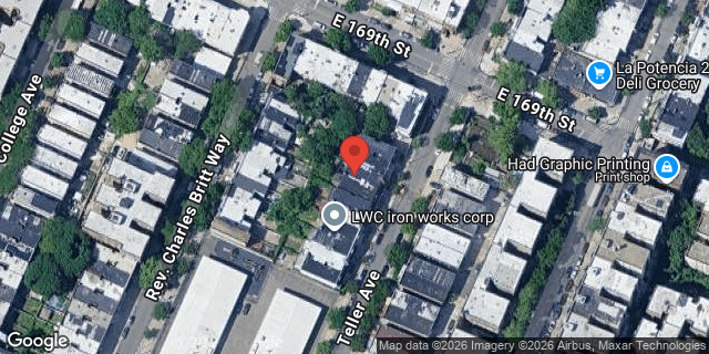 Aerial map of 1271 TELLER AVENUE, Bronx