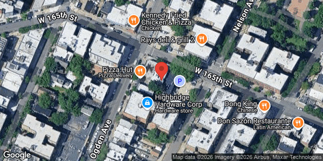Aerial map of 130 WEST 165 STREET, Bronx