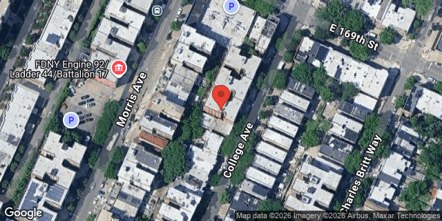 Aerial map of 1259 COLLEGE AVENUE, Bronx