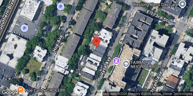 Aerial map of 1555 VYSE AVENUE, Bronx