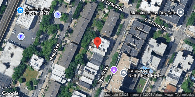 Aerial map of 1559 VYSE AVENUE, Bronx