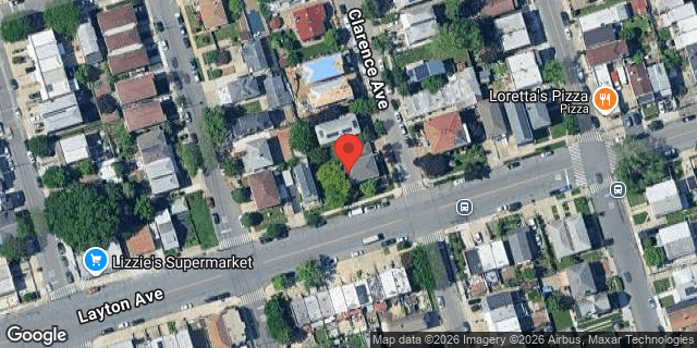 Aerial map of 1103 CLARENCE AVENUE, Bronx