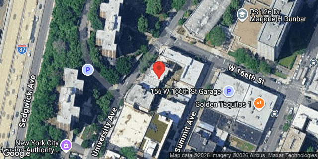 Aerial map of 1098 UNIVERSITY AVENUE, Bronx