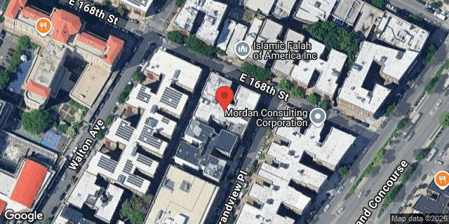 Aerial map of 114 EAST 168 STREET, Bronx