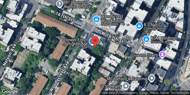 Aerial map of 1150 WOODYCREST AVENUE, Bronx