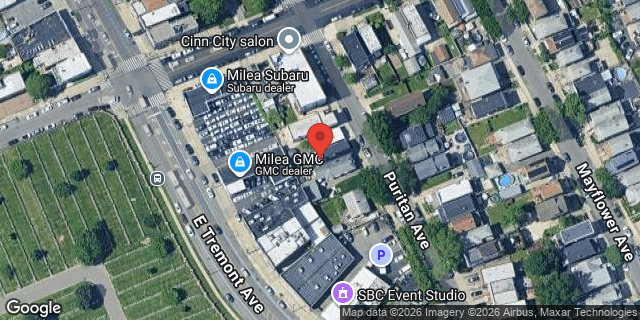 Aerial map of 1239 PURITAN AVENUE, Bronx